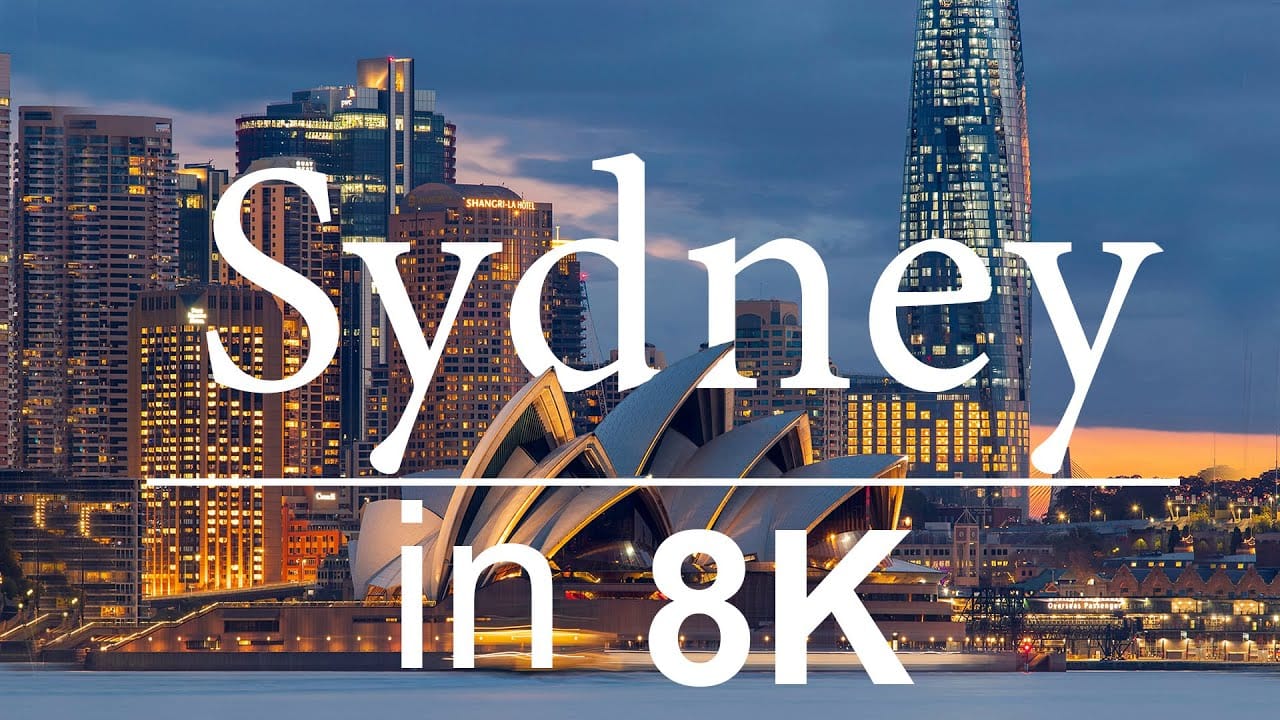 8K Drone Video view of Sydney, Australia