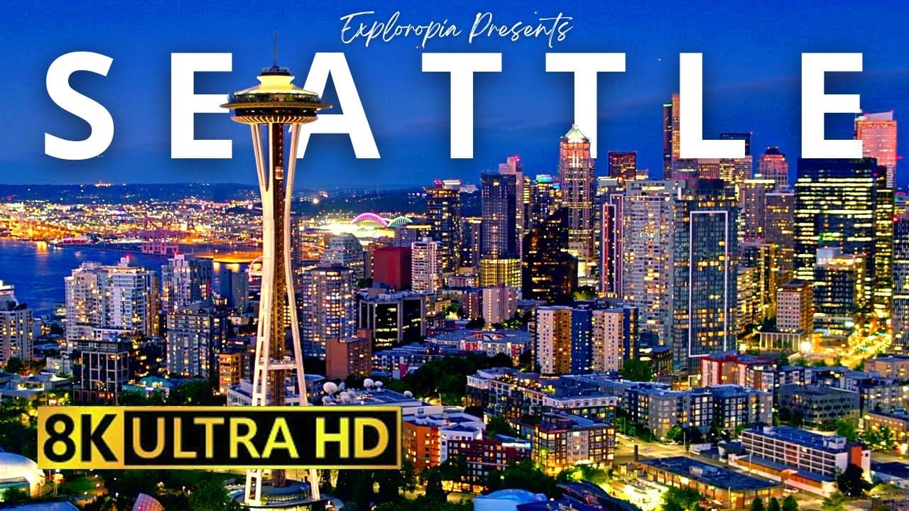 Seattle aerial view from drone