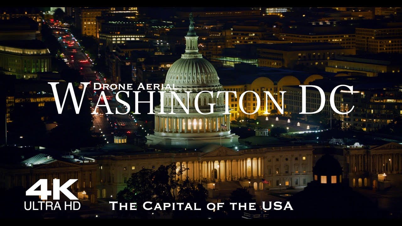 Washington, DC aerial drone view 4K