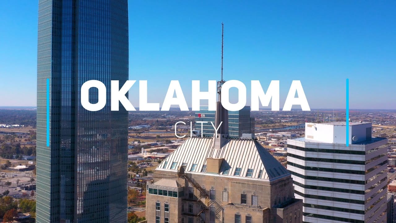 Oklahoma city aerial view from drone