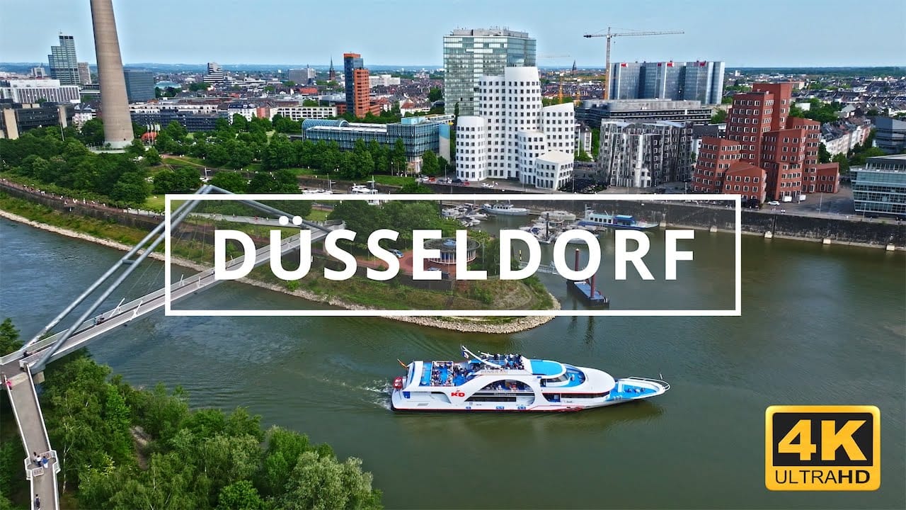 Dusseldorf drone footage in 4K