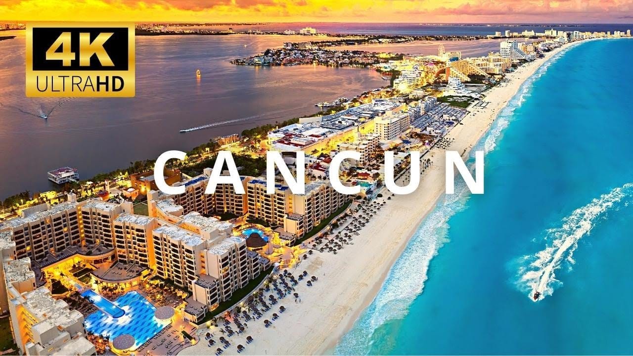Cancun aerial view from drone