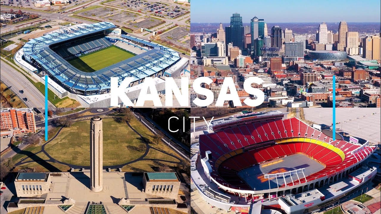Kansas City drone aerial view