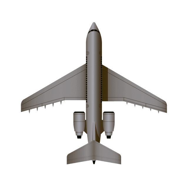 Heavy jet, seen from above
