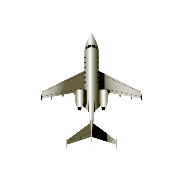 Light jet, seen from above