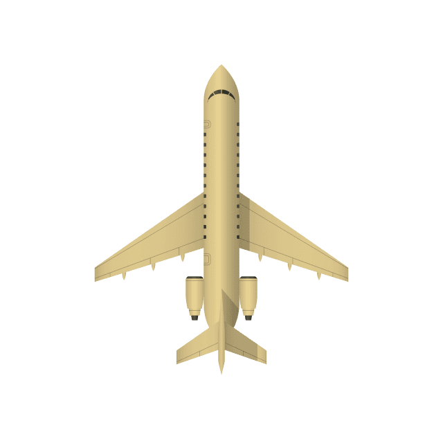 Super midsize jet, seen from above