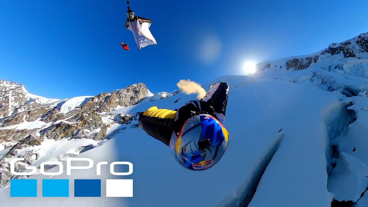 Chamonix Wingsuit Jump. GoPro
