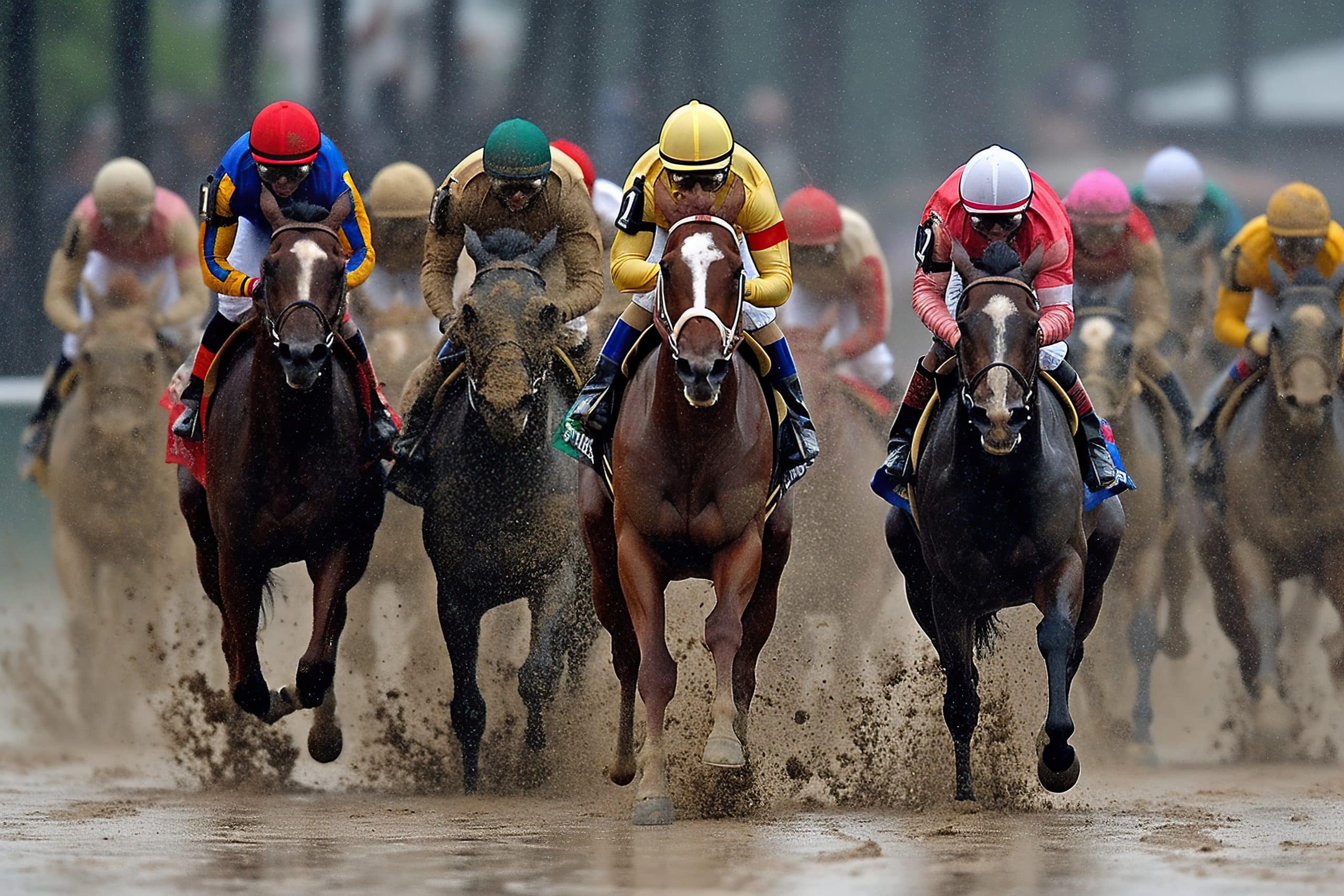 Jockeying for the Win at the Kentucky Derby.