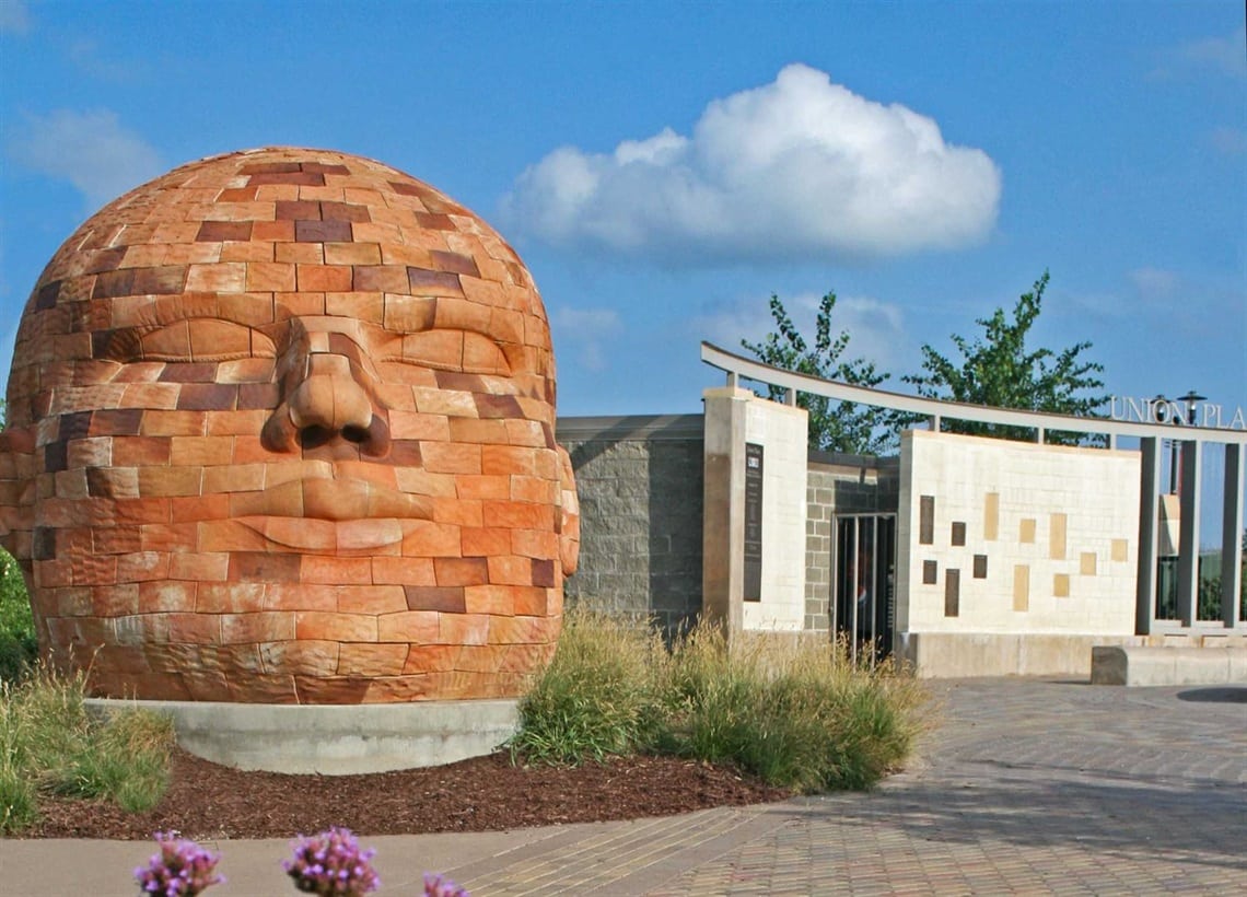 Big, Clanging Head of Bricks, Lincoln, NE.