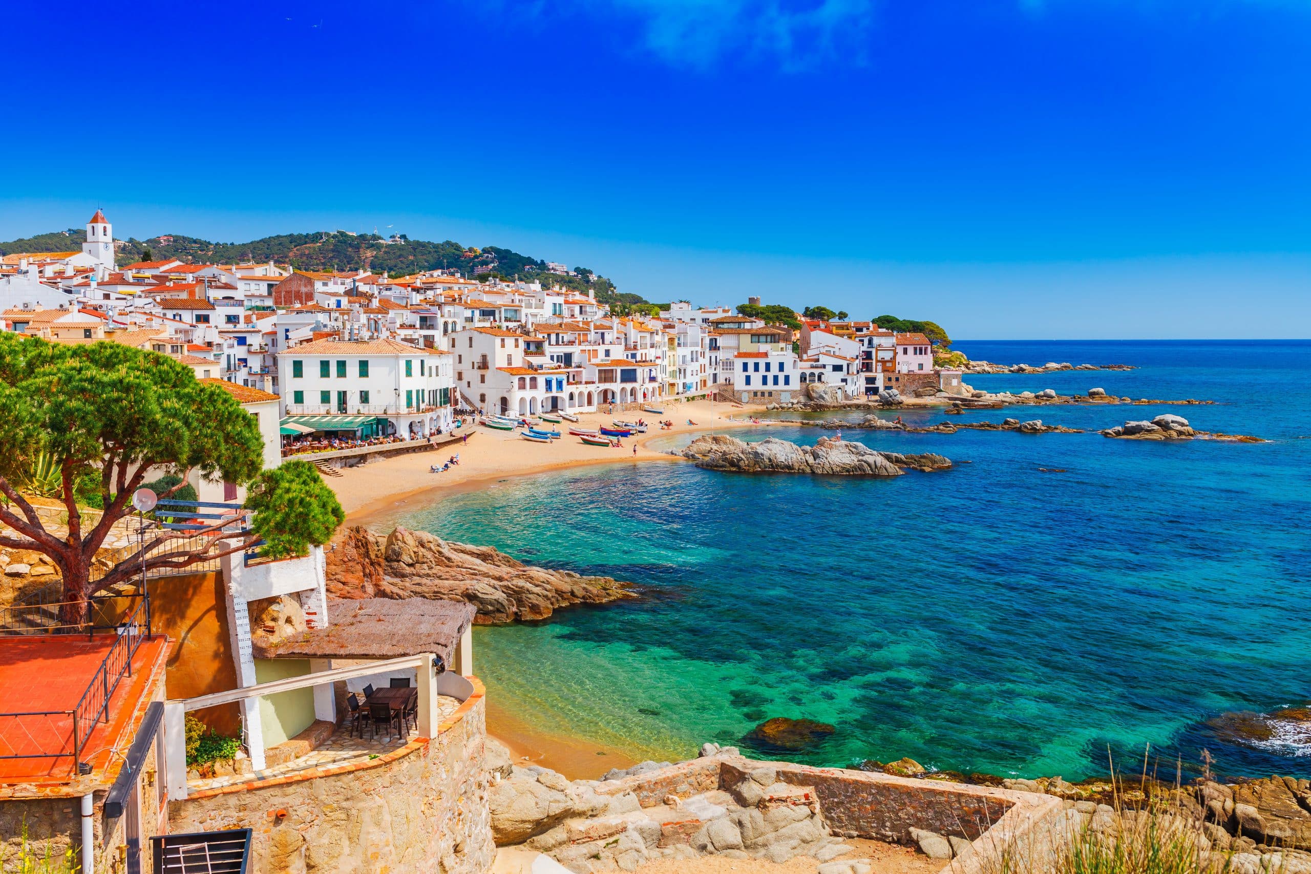 Sea landscape with Calella de Palafrugell, Catalonia, Spain near of Barcelona.