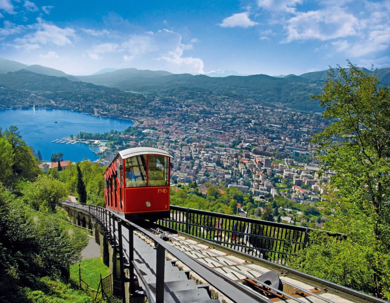 Funicular in Lugano, MONTE BRÈ. Fly Private to Lugano