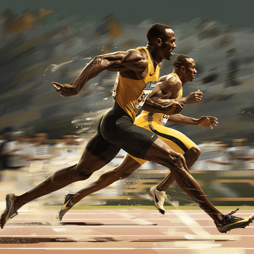 Portrait of Usain Bolt While Running